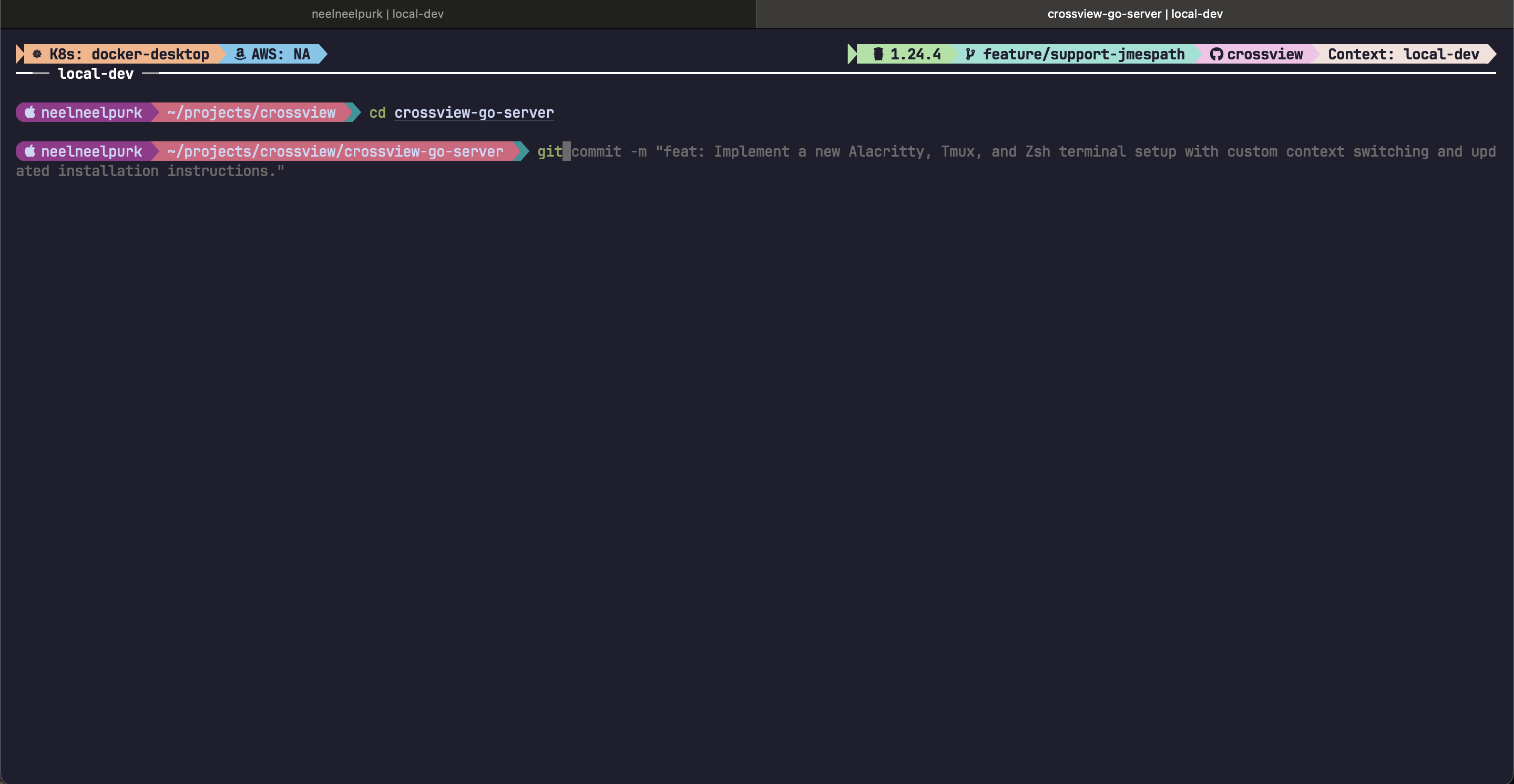 Terminal setup preview